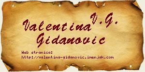 Valentina Gidanović vizit kartica
